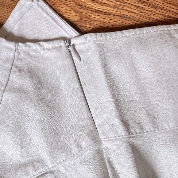 Zara Cream Leather Peplum Spaghetti Strap Tank - Picture 4 of 4